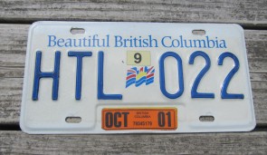 British Columbia Canada License Plate Beautiful 2001