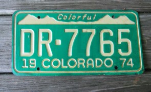 Colorado Colorful Colorado License Plate 1974