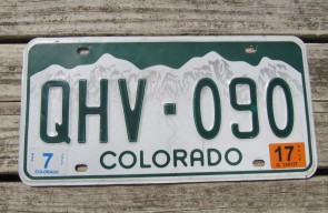 Colorado Mountain Scene License Plate 2017