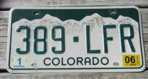 Colorado Mountain Scene License Plate 2006