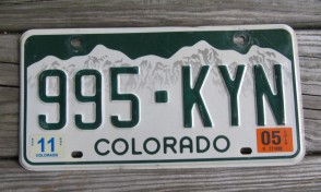 Colorado Mountain Scene License Plate 2005
