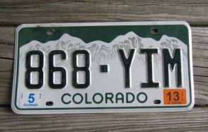 Colorado Mountain Scene License Plate 2013