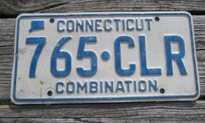 Connecticut Blue Fade License Plate Constitution State 1980s