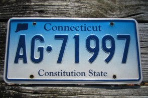 Connecticut Blue Fade License Plate Constitution State 