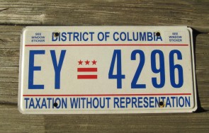 District of Columbia License Plate Washington DC Taxation Without Representation