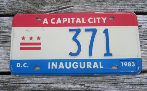 District of Columbia License Plate Washington DC Presidential Inauguration 1983