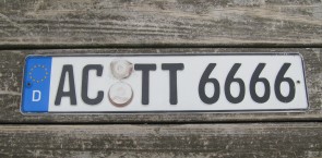Germany License Plate City of Aachen AC TT 6666