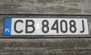 Poland Euro-band License Plate CB 8408 J