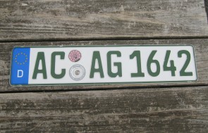 Germany Tax Free Farm License Plate City of  Aachen, North-Rhine-Westphalia AC AG 1642