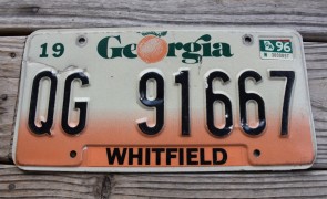 Georgia Peach License Plate 1996