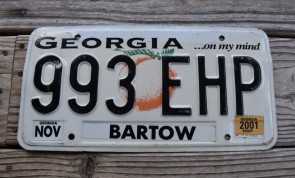 Georgia On My Mind License Plate 2001