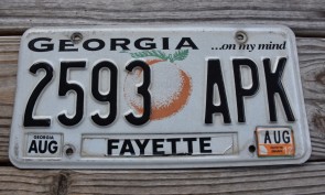 Georgia On My Mind License Plate 2012