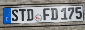 Germany Euroband License Plate City of Stade, Lower Saxony STD FD 175 German