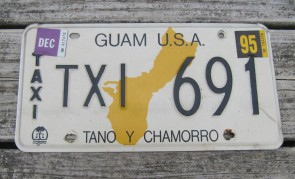 Guam USA Map Taxi License Plate Tano Y Chamorro 1995