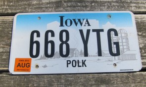 Iowa Farm Scene License Plate Polk County 2013