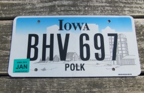 Iowa Farm Scene License Plate Polk County 2014