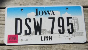 Iowa Farm Scene License Plate Linn County 2018