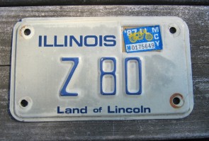 Illinois Motorcycle Land of Lincoln License Plate 1987 LOW NUMBER
