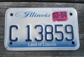 Illinois Motorcycle Land of Lincoln License Plate 2004