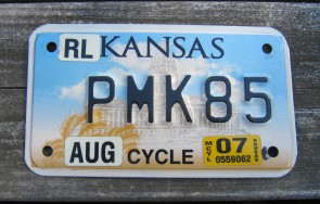 Kansas Motorcycle License Plate Capital 2007