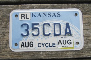 Kansas Motorcycle State Seal License Plate 2017