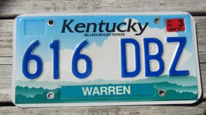 Kentucky Cloud License Plate 2000 Bluegrass State