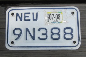 Nevada Motorcycle License Plate White Blue 2008