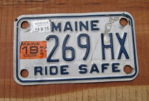 Maine Motorcycle License Plate Ride Safe 2019