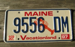Maine Lobster License Plate 1997
