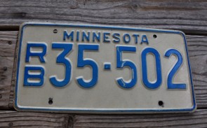 Minnesota Red White License Plate