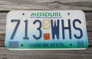 Missouri River License Plate 2004 Show Me State
