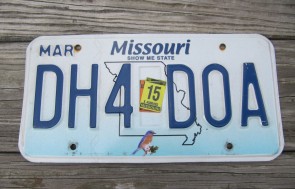 Missouri Blue Bird License Plate 2015 Show Me State 