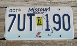 Missouri Blue Bird License Plate 2019 Show Me State 