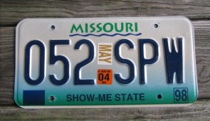 Missouri River License Plate 2004 Show Me State
