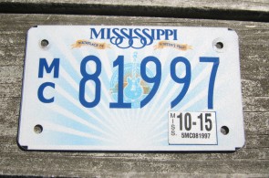 Mississippi Motorcycle License Plate Lucille Guitar 2015