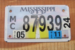 Mississippi Motorcycle License Plate Lighthouse Sunset 2011