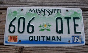Mississippi Green Magnolia License Plate 2005