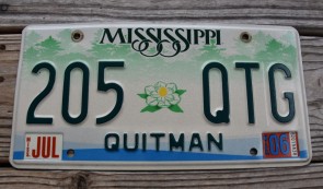 Mississippi Green Magnolia License Plate 2006