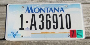 Montana Big Sky Flat 2000 License Plate 2006