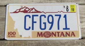Montana Centennial Flat License Plate 100 Years 2019