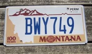 Montana Centennial License Plate