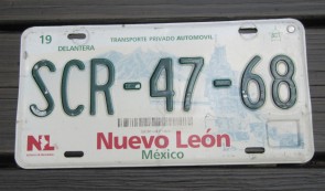 Mexico Nuevo Leon Mountains License Plate SCR 47 69