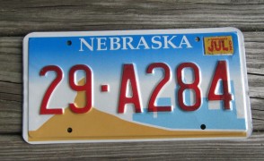 Nebraska City Scene Sunset  License Plate 2002