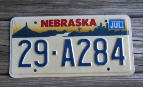 Nebraska City Scene Sunset  License Plate 1996
