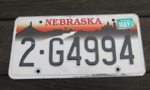 Nebraska City Scene Sunset  License Plate 1999