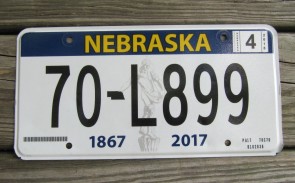 Nebraska 150 Years License Plate 2018
