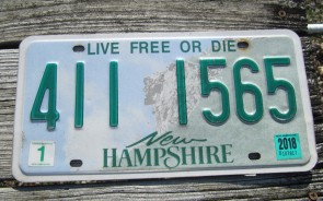  New Hampshire Old Man of The Mountain Live Free or Die License Plate 2018