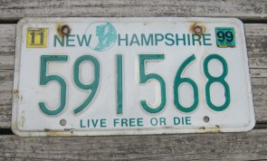  New Hampshire Old Man of The Mountain Live Free or Die License Plate 1999