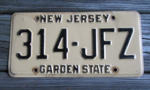 New Jersey Garden State Tan License Plate 1980's