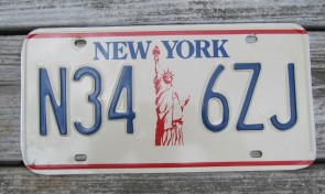 New York Statue of Liberty License Plate 1990's 